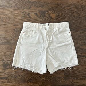 Zara White Denim Shorts - Mid Length 8